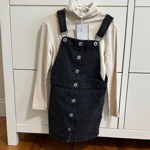 OshKosh B'gosh Black Denim Pinafore with Cream Top Insert